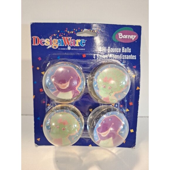 Designware Other - Barney Bebop Hi-Bounce Balls 4 Party Favor 2000 Vintage DesignWare